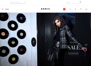 How akris.com looks like on a tablet such as an iPad.