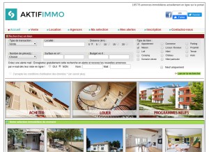 How aktifimmo.com looks like on a tablet such as an iPad.
