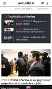 How aktuality.sk looks like on a mobile device such as an iPhone.