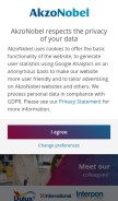 How akzonobel.com looks like on a mobile device such as an iPhone.