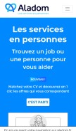 How aladom.fr looks like on a mobile device such as an iPhone.