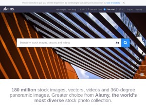 How alamy.com looks like on a tablet such as an iPad.