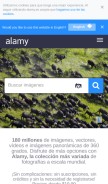 How alamy.es looks like on a mobile device such as an iPhone.