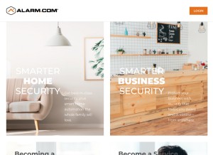 How alarm.com looks like on a tablet such as an iPad.