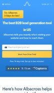 How albacross.com looks like on a mobile device such as an iPhone.