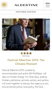 How albertine.com looks like on a mobile device such as an iPhone.