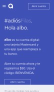 How albo.mx looks like on a mobile device such as an iPhone.