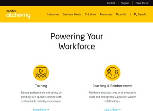 How alchemysystems.com looks like on a tablet such as an iPad.