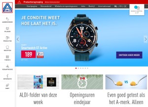 How aldi.be looks like on a tablet such as an iPad.