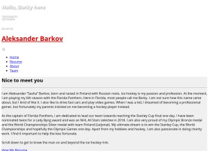 How aleksanderbarkov16.com looks like on a tablet such as an iPad.