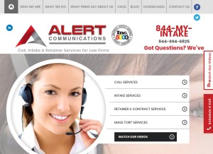 How alertcommunications.com looks like on a tablet such as an iPad.