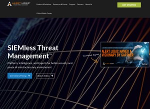 How alertlogic.com looks like on a tablet such as an iPad.