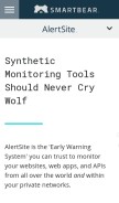 How alertsite.com looks like on a mobile device such as an iPhone.