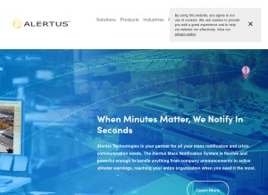 How alertus.com looks like on a tablet such as an iPad.