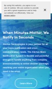 How alertustech.com looks like on a mobile device such as an iPhone.