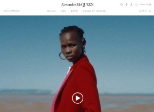 How alexandermcqueen.com looks like on a tablet such as an iPad.