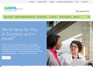 How alexianbrothershealth.org looks like on a tablet such as an iPad.