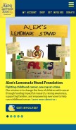 How alexslemonade.org looks like on a mobile device such as an iPhone.