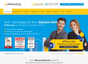 How alfahosting.info looks like on a tablet such as an iPad.