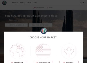 How alfaromeo.com looks like on a tablet such as an iPad.
