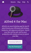 How alfredapp.com looks like on a mobile device such as an iPhone.