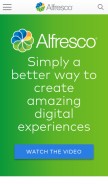 How alfresco.com looks like on a mobile device such as an iPhone.