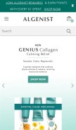 How algenist.com looks like on a mobile device such as an iPhone.