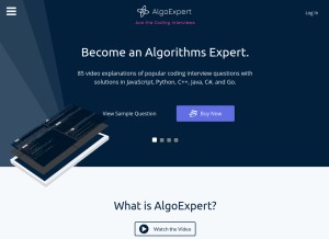 How algoexpert.io looks like on a tablet such as an iPad.