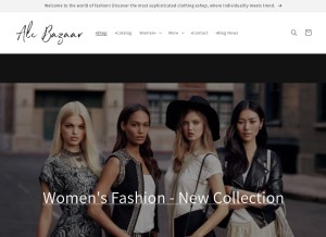 How alibazaar.shop looks like on a tablet such as an iPad.