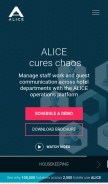 How aliceapp.com looks like on a mobile device such as an iPhone.