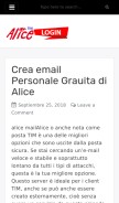 How alicemailpersonale.com looks like on a mobile device such as an iPhone.