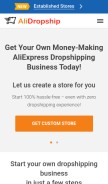 How alidropship.com looks like on a mobile device such as an iPhone.