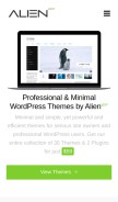 How alienwp.com looks like on a mobile device such as an iPhone.