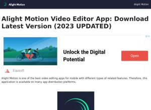 How alightmotion.xyz looks like on a tablet such as an iPad.