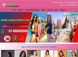 How alinachopra.com looks like on a tablet such as an iPad.