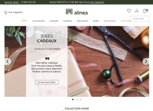 How alinea.com looks like on a tablet such as an iPad.