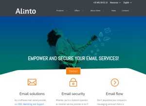 How alinto.net looks like on a tablet such as an iPad.