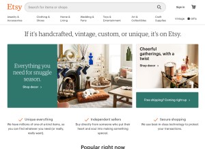 How alittlemarket.com looks like on a tablet such as an iPad.