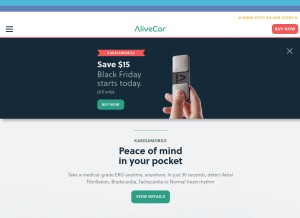 How alivecor.com looks like on a tablet such as an iPad.