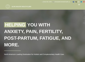 How aliveholistichealth.ca looks like on a tablet such as an iPad.