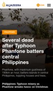 How aljazeera.com looks like on a mobile device such as an iPhone.