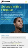 How alkermes.com looks like on a mobile device such as an iPhone.