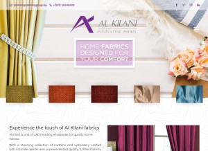 How alkilanifabrics.com looks like on a tablet such as an iPad.
