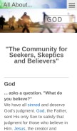 How allaboutgod.com looks like on a mobile device such as an iPhone.