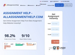 How allassignmenthelp.com looks like on a tablet such as an iPad.