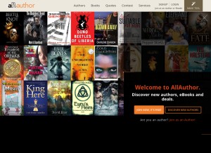 How allauthor.com looks like on a tablet such as an iPad.