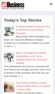 How allbusiness.com looks like on a mobile device such as an iPhone.