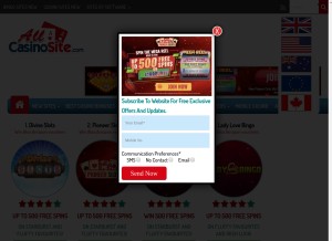 How allcasinosite.com looks like on a tablet such as an iPad.