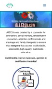 How allceus.com looks like on a mobile device such as an iPhone.