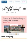 How allclassical.org looks like on a mobile device such as an iPhone.